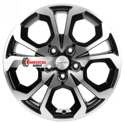 6,5*17 5*114,3 ET40 64,1 Khomen Wheels KHW1711 Black-FP (Haval F7/F7x) - 1