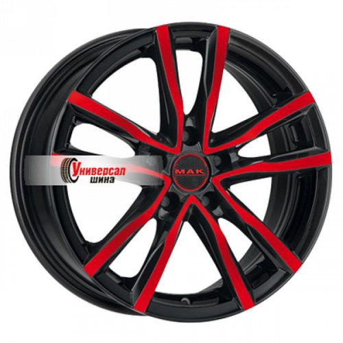 7*17 5*114,3 ET40 76 MAK Milano Black Red Face - 1