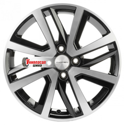 6*16 4*100 ET37 60,1 Khomen Wheels KHW1609 Black-FP - 1