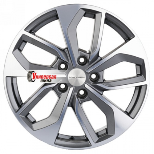 7*17 5*112 ET43 57,1 Khomen Wheels KHW1703 Gray-FP (Kodiaq/Tiguan) - 1