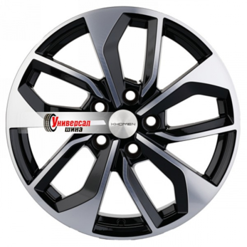 7*17 5*112 ET43 57,1 Khomen Wheels KHW1703 Black-FP (Kodiaq/Tiguan) - 1