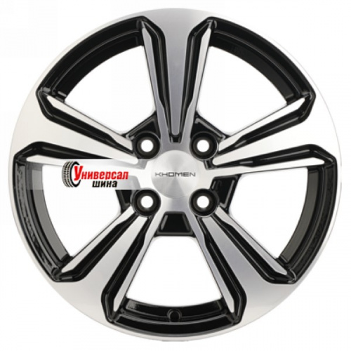 6*15 4*100 ET46 54,1 Khomen Wheels KHW1502 Black-FP (Rio/Solaris) - 1